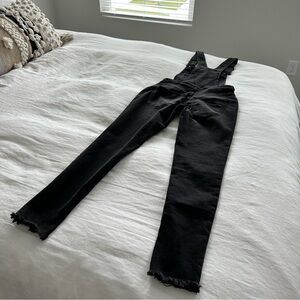 We The Free Denim Washed Black Skinny Overalls